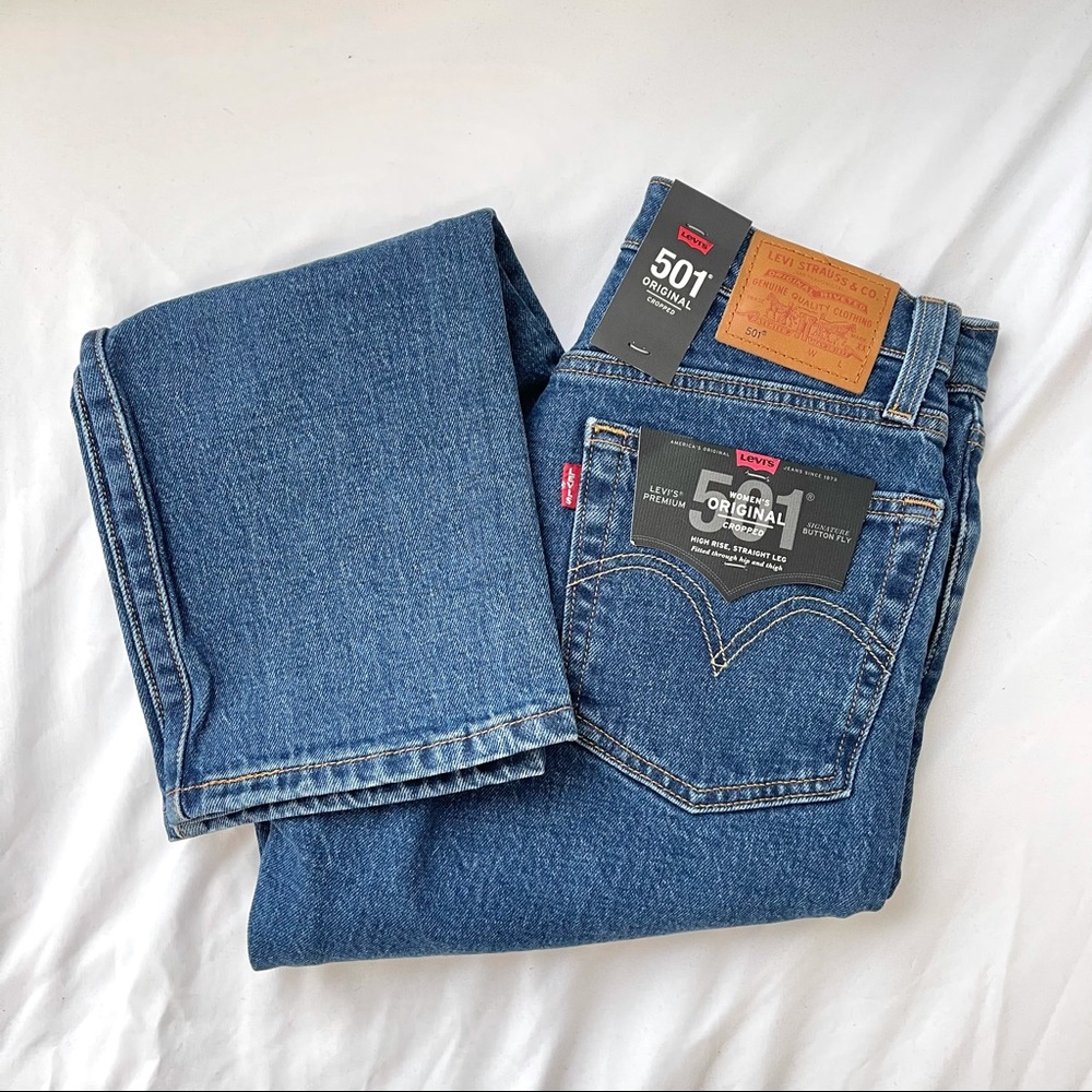 Levi’s 501 Original Stretch Cropped Women - Picture 2 of 8